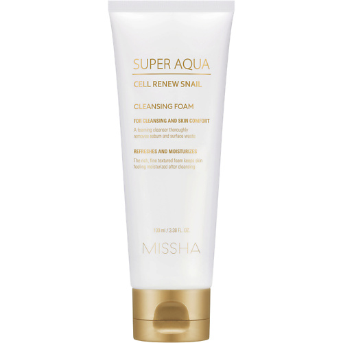 

MISSHA Пенка для умывания Super Aqua Cell Renew с секрецией улитки, Пенка для умывания Super Aqua Cell Renew с секрецией улитки