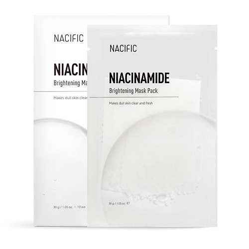 фото Nacific маска тканевая выравнивающая тон лица с ниацинамидом niacinamide brightening mask pack