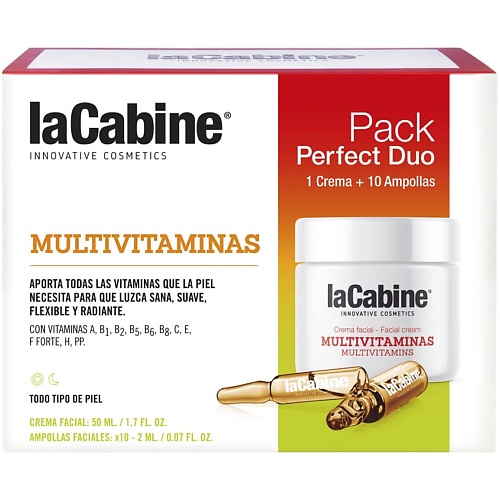 LA CABINE Дуэт Сыворотка в ампулах с 11 витаминами + Крем MULTIVITAMINS