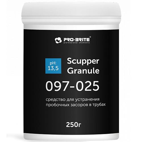 

PRO-BRITE Средство для устранения засоров в трубах Scupper Granule 250.0, Средство для устранения засоров в трубах Scupper Granule