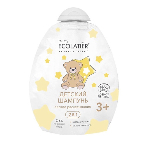 

ECOLATIER Детский Шампунь 2 в 1 "Легкое расчесывание" BABY 3+ Ecocert 250, Детский Шампунь 2 в 1 "Легкое расчесывание" BABY 3+ Ecocert