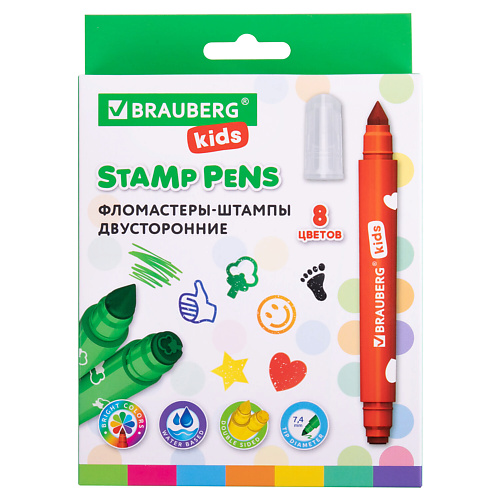 

BRAUBERG Фломастеры-штампы двусторонние FUNNY STAMPS, KIDS 1, Фломастеры-штампы двусторонние FUNNY STAMPS, KIDS