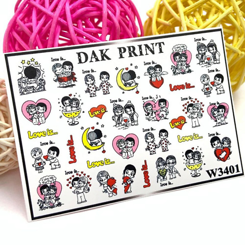 

DAK PRINT Слайдер-дизайн для ногтей W3401, Слайдер-дизайн для ногтей W3401