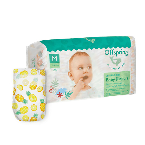 

OFFSPRING Подгузники, M 6-10 кг Ананасы 42.0, Подгузники, M 6-10 кг Ананасы