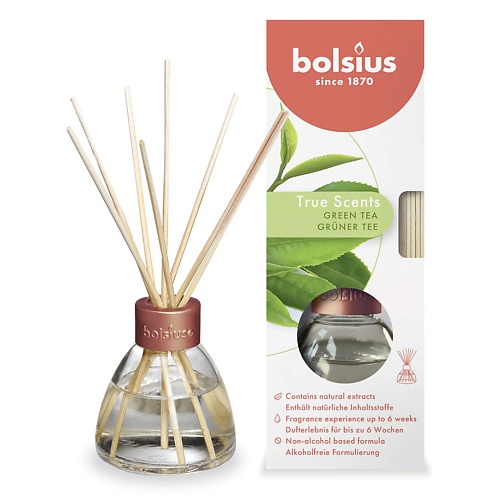 BOLSIUS Ароматический диффузор + палочки Bolsius True scents зеленый чай 45.0