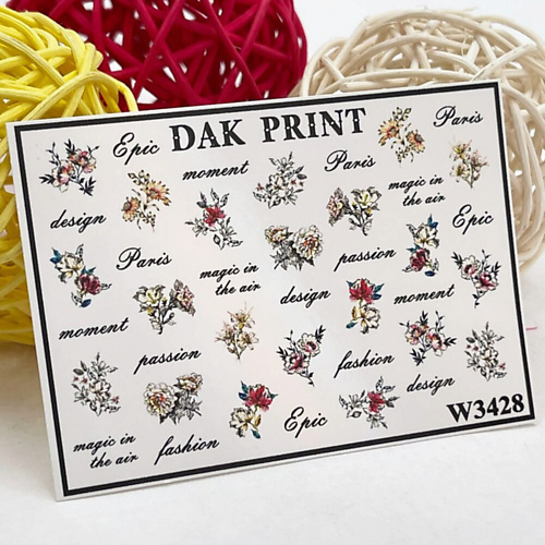 

DAK PRINT Слайдер-дизайн для ногтей W3428, Слайдер-дизайн для ногтей W3428