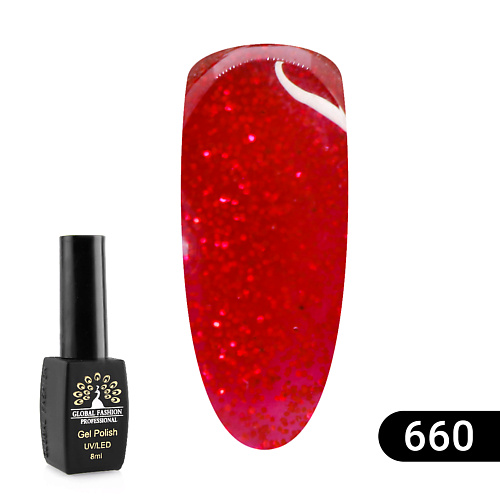 GLOBAL FASHION Гель лак Sexy Red 652