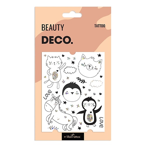 DECO Татуировка для тела CARTOON by Miami tattoos переводная Penguin dance 299₽