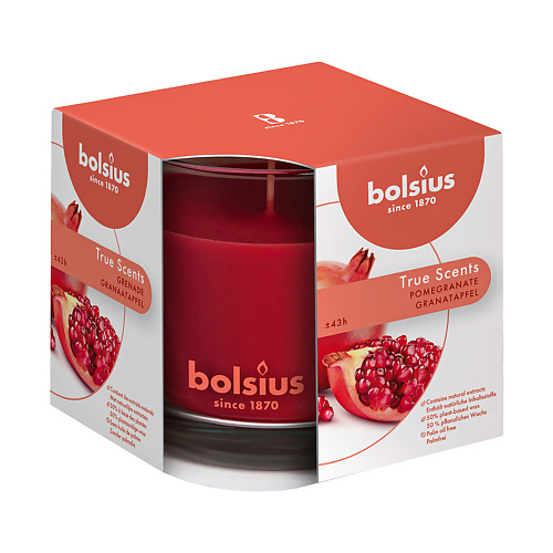 

BOLSIUS Свеча в стекле арома True scents гранат 679, Свеча в стекле арома True scents гранат