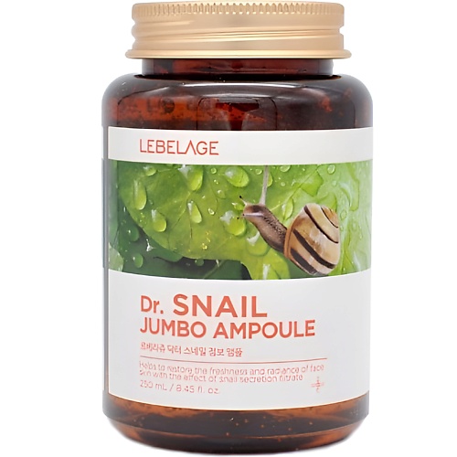 

LEBELAGE Сыворотка для лица увлажняющая с улиточным муцином Dr. SNAIL JUMBO AMPOULE, Сыворотка для лица увлажняющая с улиточным муцином Dr. SNAIL JUMBO AMPOULE