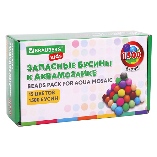 

BRAUBERG Запасные бусины для аквамозаики KIDS, Запасные бусины для аквамозаики KIDS