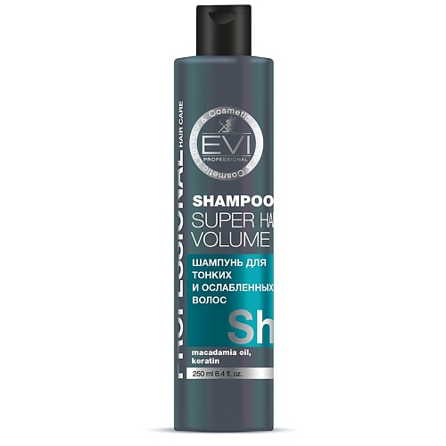 EVI PROFESSIONAL Шампунь Объем и сила для тонких и ослабленных волос Professional Salon Hair Care Shampoo Super Hair Volume 276₽