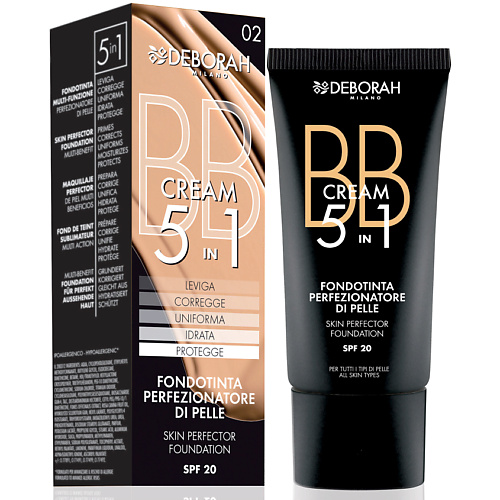 

DEBORAH MILANO Тональный ВВ-крем BB CREAM 5 IN 1 SKIN PERFECTOR FOUNDATION, Тональный ВВ-крем BB CREAM 5 IN 1 SKIN PERFECTOR FOUNDATION