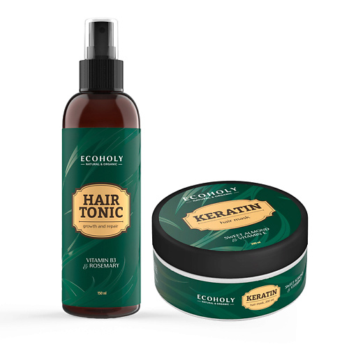 

ECOHOLY Набор №1 "Совершенство волос" (Тоник для волос + Маска для волос) Hair Tonic + Keratin Hair Mask, Набор №1 "Совершенство волос" (Тоник для волос + Маска для волос) Hair Tonic + Keratin Hair Mask