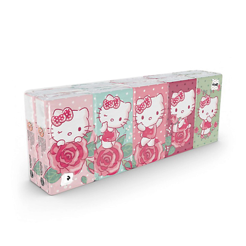 

KARTIKA Платочки носовые бумажные "Hello Kitty" 4 слоя 90.0, Платочки носовые бумажные "Hello Kitty" 4 слоя