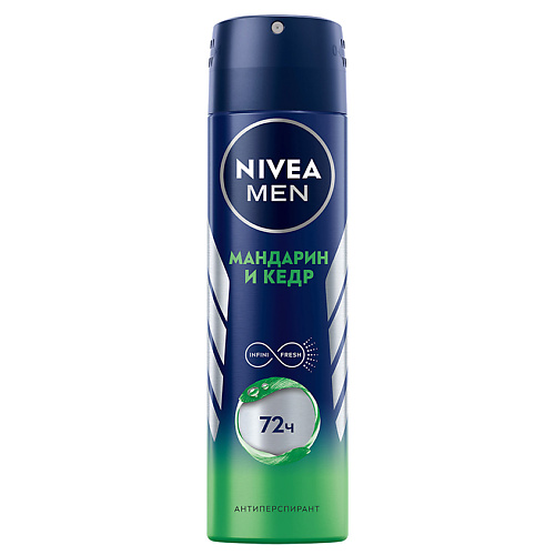 

NIVEA Men Дезодорант-антиперспирант спрей "Мандарин и кедр", Men Дезодорант-антиперспирант спрей "Мандарин и кедр"