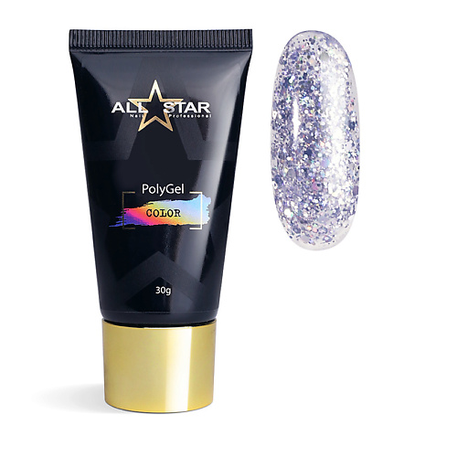 ALL STAR PROFESSIONAL PolyGel COLOR Black для моделирования и укрепления ногтей