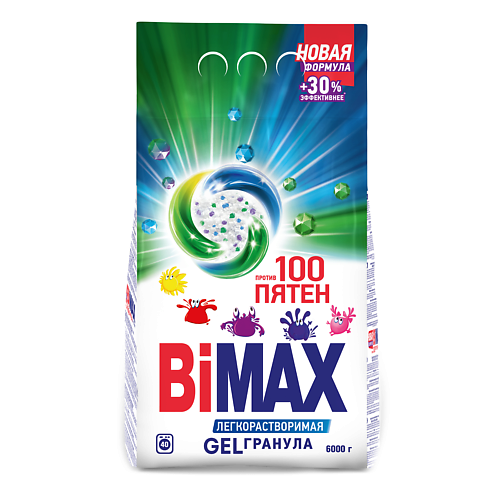 

BIMAX Стиральный порошок 100 пятен Automat Gelгранула 6000.0, Стиральный порошок 100 пятен Automat Gelгранула