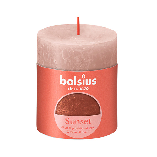 

BOLSIUS Свеча рустик Sunset розовый+янтарь 260, Свеча рустик Sunset розовый+янтарь