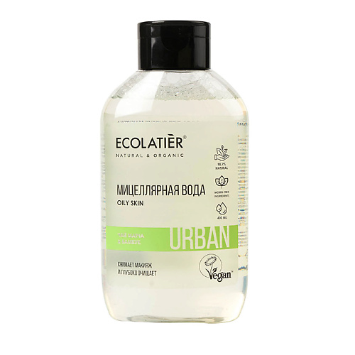 ECOLATIER Мицеллярная вода для снятия макияжа чай матча & бамбук 400.0