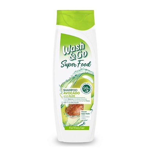 

WASH&GO Шампунь с авокадо и алоэ Superfood Shampoo With Avocado Oil And Aloe 400, Шампунь с авокадо и алоэ Superfood Shampoo With Avocado Oil And Aloe