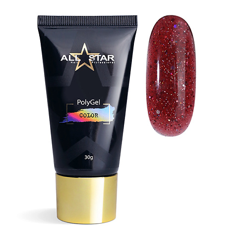 ALL STAR PROFESSIONAL PolyGel COLOR Black для моделирования и укрепления ногтей