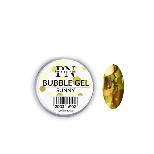 

PATRISA NAIL Гель для дизайна с крупным глиттером BUBBLE GEL, Гель для дизайна с крупным глиттером BUBBLE GEL