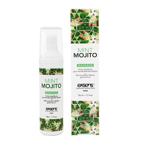 фото Exsens разогревающее массажное масло gourmet mint mojito 50