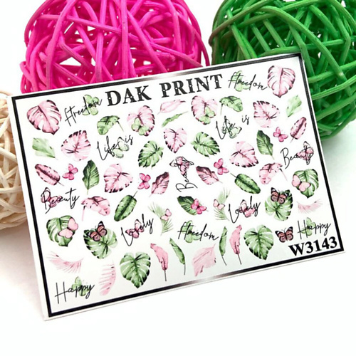 

DAK PRINT Слайдер-дизайн для ногтей W3143, Слайдер-дизайн для ногтей W3143