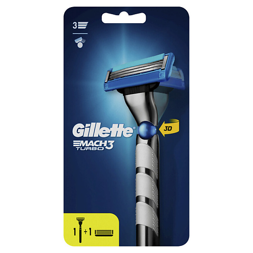 

GILLETTE Бритва с 2 сменными кассетами Red Mach3 Turbo 3D, Бритва с 2 сменными кассетами Red Mach3 Turbo 3D