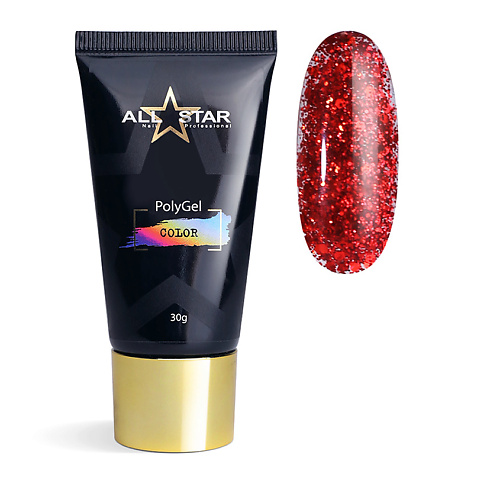 ALL STAR PROFESSIONAL PolyGel COLOR Black для моделирования и укрепления ногтей