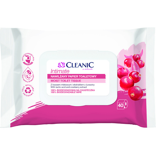 

CLEANIC Intimate Влажная туалетная бумага 2в1 40.0, Intimate Влажная туалетная бумага 2в1