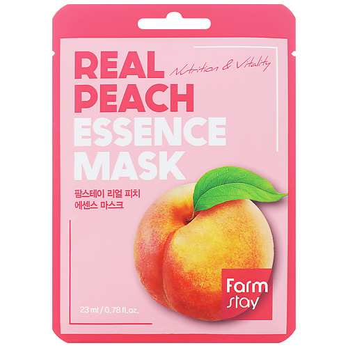 

FARMSTAY Маска для лица тканевая с экстрактом персика Real Peach Essence Mask, Маска для лица тканевая с экстрактом персика Real Peach Essence Mask