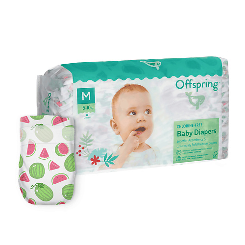 OFFSPRING Подгузники, M 6-10 кг Арбузы 42.0