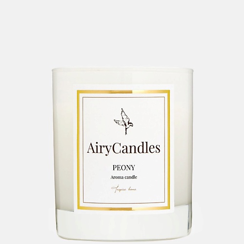 AIRYCANDLES Свеча ароматическая PEONY White Edition с деревянным фитилем 300.0