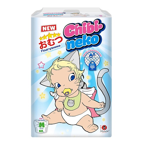 

MANEKI Подгузники детские одноразовые Chibi-Neko размер M 6-11 кг 1, Подгузники детские одноразовые Chibi-Neko размер M 6-11 кг