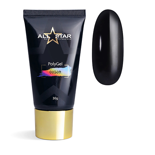 ALL STAR PROFESSIONAL PolyGel COLOR Black для моделирования и укрепления ногтей