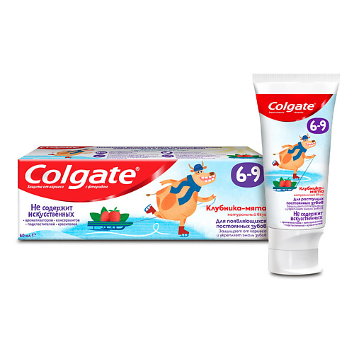 COLGATE Зубная паста Детская КЛУБНИКА-МЯТА с фтором 6-9лет 60.0