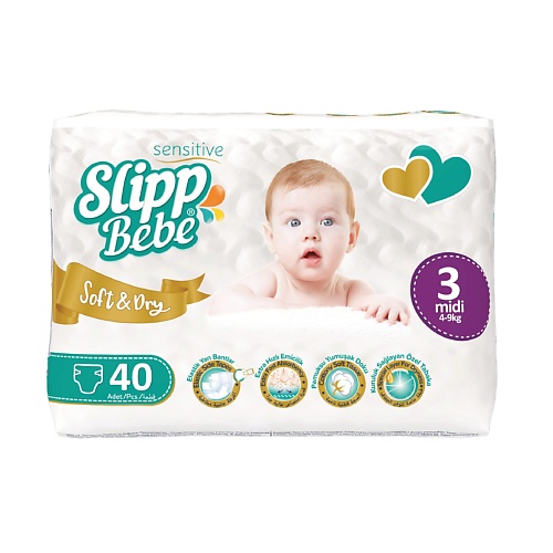 

SLIPP BEBE Подгузники для детей TWIN № 3 40.0, Подгузники для детей TWIN № 3