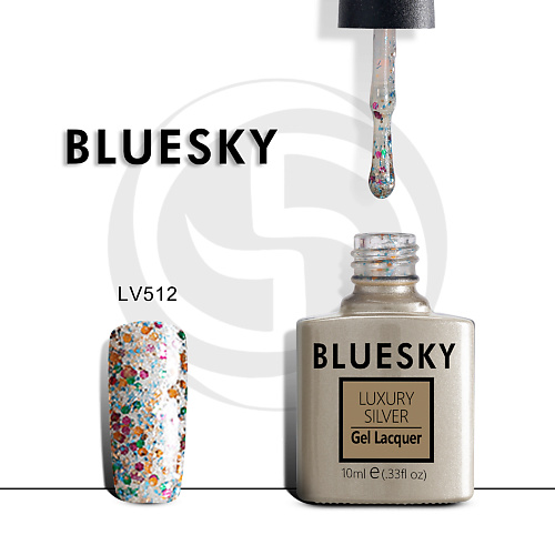 

BLUESKY Гель-лак Luxury Silver LV555, Гель-лак Luxury Silver LV555