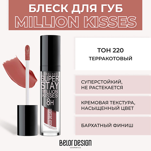 BELOR DESIGN Суперстойкий блеск для губ SUPER STAY MILLION KISSES