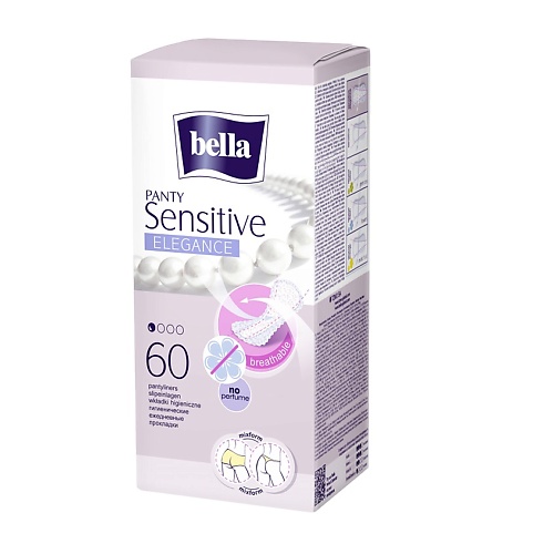 

BELLA Прокладки ежедневные ультратонкие Panty sensitive elegance 60.0, Прокладки ежедневные ультратонкие Panty sensitive elegance