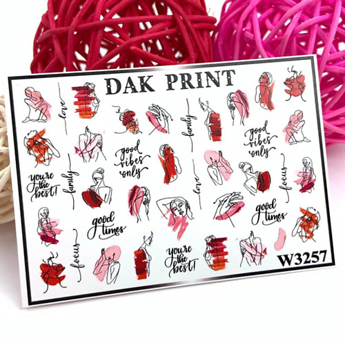 

DAK PRINT Слайдер-дизайн для ногтей W3257, Слайдер-дизайн для ногтей W3257