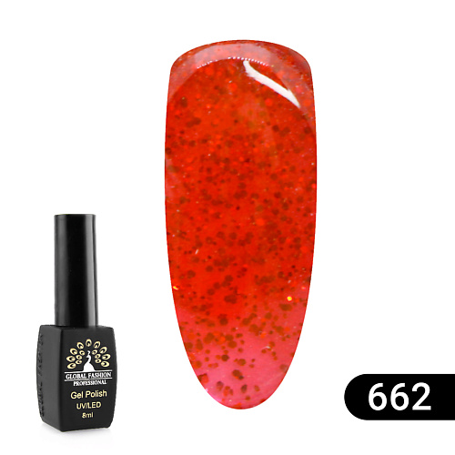 GLOBAL FASHION Гель лак Sexy Red 652