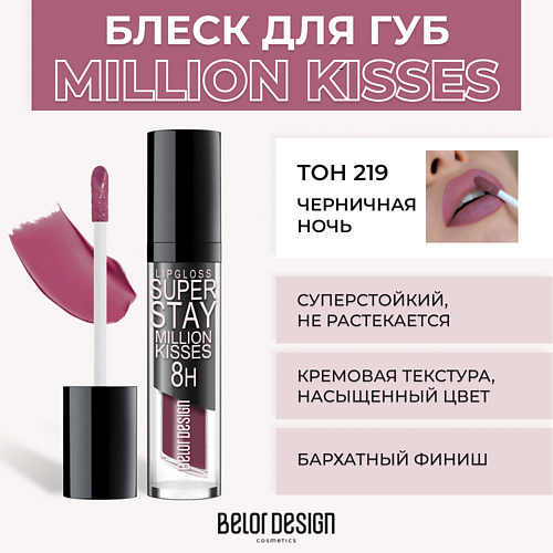 BELOR DESIGN Суперстойкий блеск для губ SUPER STAY MILLION KISSES