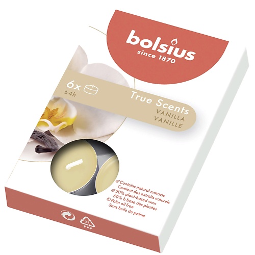 

BOLSIUS Свечи чайные арома Bolsius True scents ваниль, Свечи чайные арома Bolsius True scents ваниль