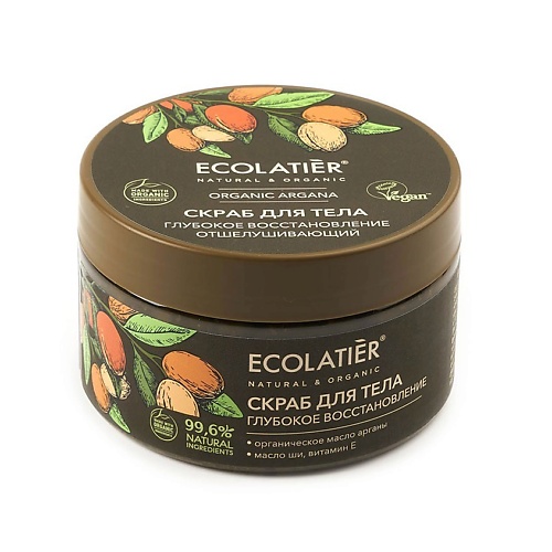 

ECOLATIER Отшелушивающий скраб для тела Глубокое восстановление ORGANIC ARGANA 300.0, Отшелушивающий скраб для тела Глубокое восстановление ORGANIC ARGANA