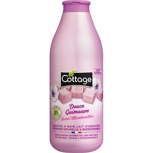 

COTTAGE Увлажняющий гель для душа и пена для ванны 2 в 1 Moisturizing Shower Gel & Bath Milk – Sweet Marshmallow, Увлажняющий гель для душа и пена для ванны 2 в 1 Moisturizing Shower Gel & Bath Milk – Sweet Marshmallow