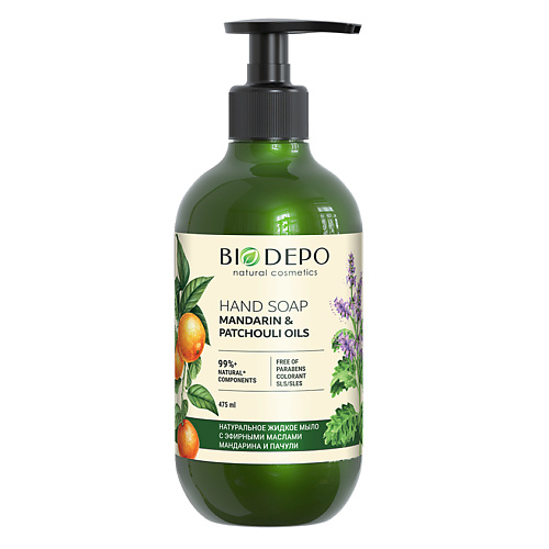 

BIODEPO Жидкое мыло натуральное с эфирными маслами мандарина и пачули Liquid Hand Soap With Mandarin And Patchuli Essential Oils, Жидкое мыло натуральное с эфирными маслами мандарина и пачули Liquid Hand Soap With Mandarin And Patchuli Essential Oils