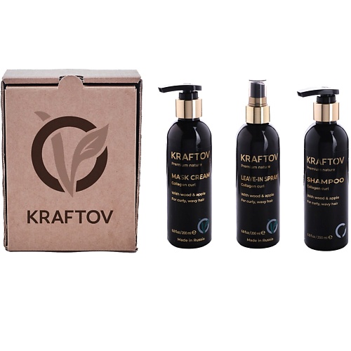 

KRAFTOV Набор для увлажнения кудрявых волос с коллагеном collagen curl, Набор для увлажнения кудрявых волос с коллагеном collagen curl